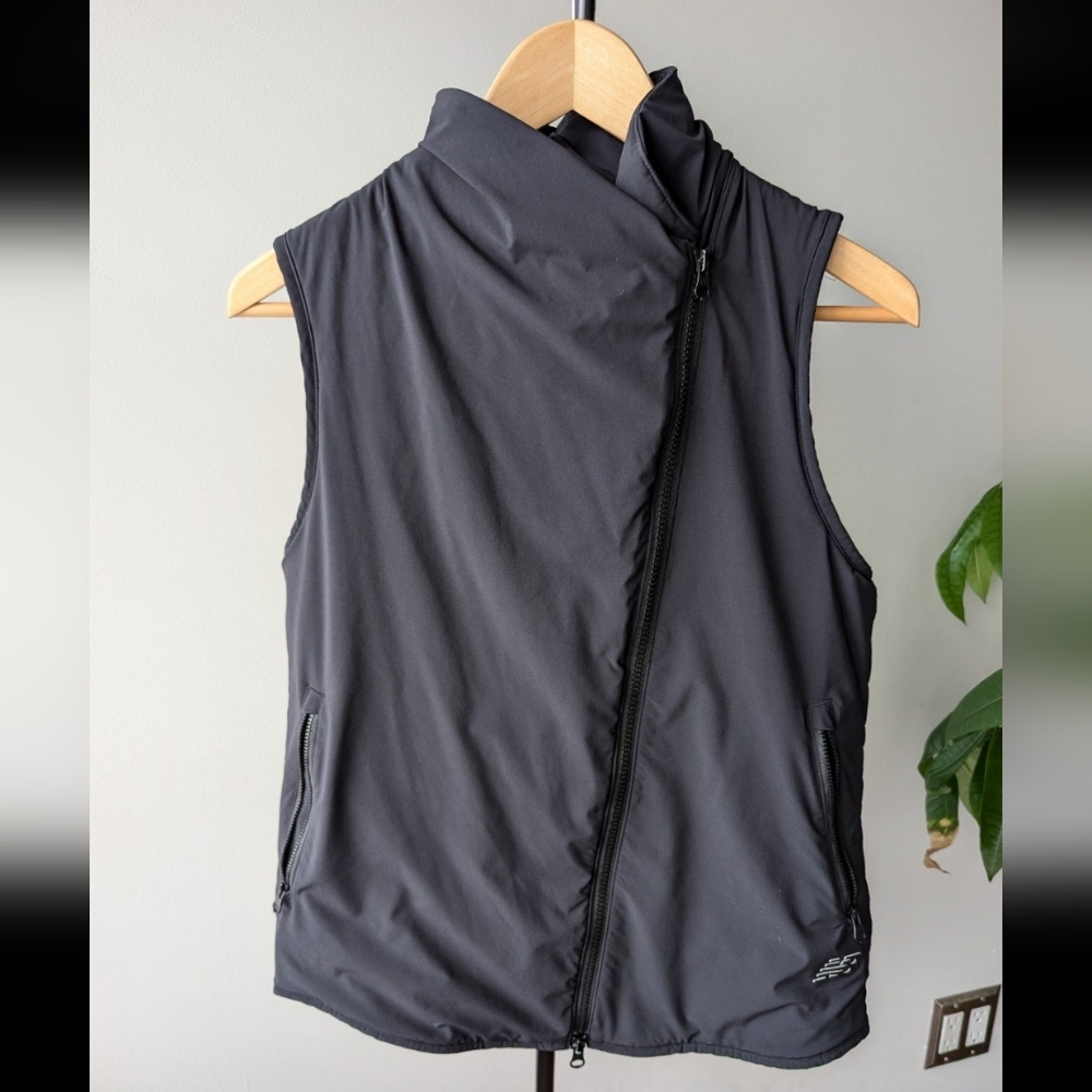 Black Asymmetrical Zip Athletic Vest